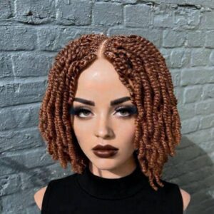 a mannequin head with an afro kinky twists style wig