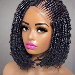 A woman wearing braided wig